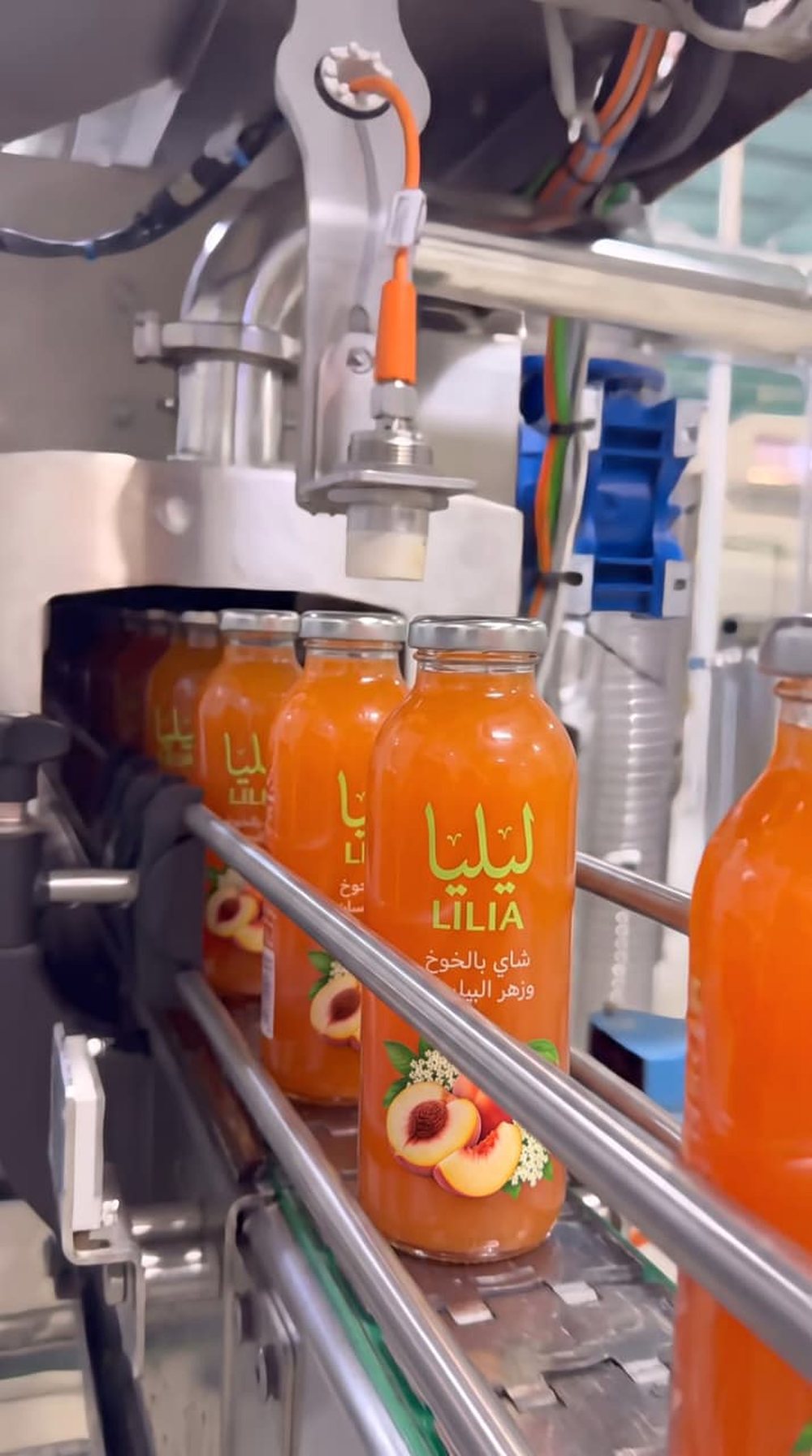 LILIA bottles on the filling line